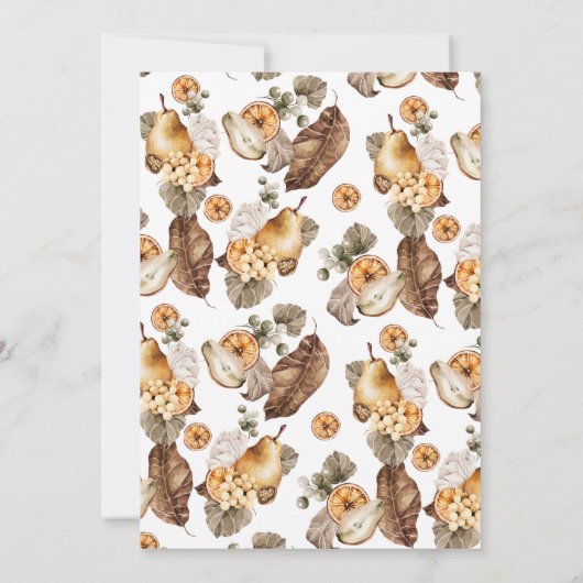 与え感謝していエレガント水の色感謝祭ディナー 招待状 (裏面)