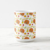 与え感謝していオレンジターキーPUMPKINSの葉 コーヒーマグカップ (中央)