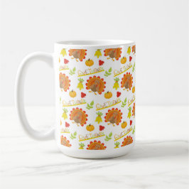 与え感謝していオレンジターキーPUMPKINSの葉 コーヒーマグカップ