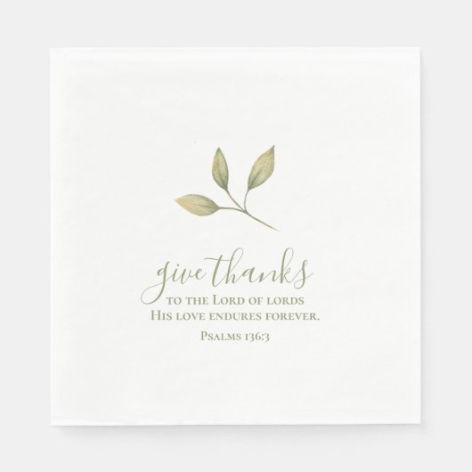 与え感謝していシンプルエレガント水の色感謝祭 スタンダードランチョンナプキン (正面)