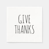 与え感謝していシンプルタイポグラフィ感謝祭 スタンダードカクテルナプキン (正面)