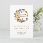 与え感謝していシンプル水の色感謝祭ディナー 招待状 (スタンド正面)