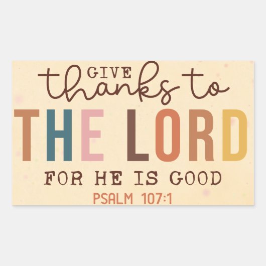 与え感謝していステッカー 長方形シール (正面)