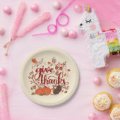 与え感謝していトルコの秋の収穫 ペーパープレート (パーティー)