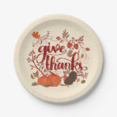 与え感謝していトルコの秋の収穫 ペーパープレート (正面)