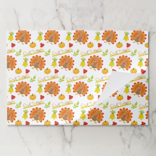与え感謝していトルコ感謝祭紙ランチョンマット ペーパーパッド (折り畳み)
