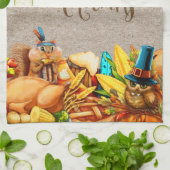 与え感謝していトルコ秋秋感謝祭 キッチンタオル (折り畳み)