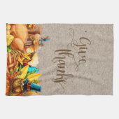 与え感謝していトルコ秋秋感謝祭 キッチンタオル (横)