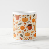 与え感謝していハート紅葉 ジャンボコーヒーマグカップ (正面)