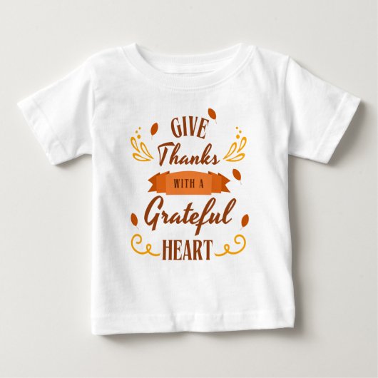 与え感謝していハート ベビーTシャツ (正面)