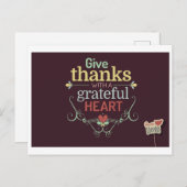 与え感謝していハート ポストカード (正面/裏面)