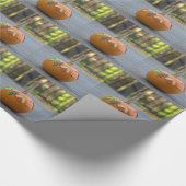 与え感謝していパンプキンターキーかわいらしラッピング紙 ラッピングペーパー (角)