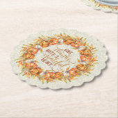 与え感謝していパンプキンリース ペーパーコースター (アングル)