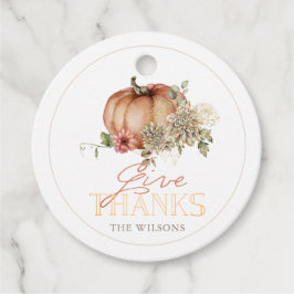 与え感謝していパンプキン&ホワイトダリア感謝祭 フェイバータグ