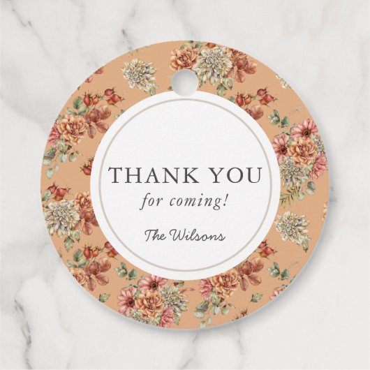 与え感謝していパンプキン&ホワイトダリア感謝祭 フェイバータグ (裏面)