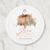与え感謝していパンプキン&ホワイトダリア感謝祭 フェイバータグ (正面)