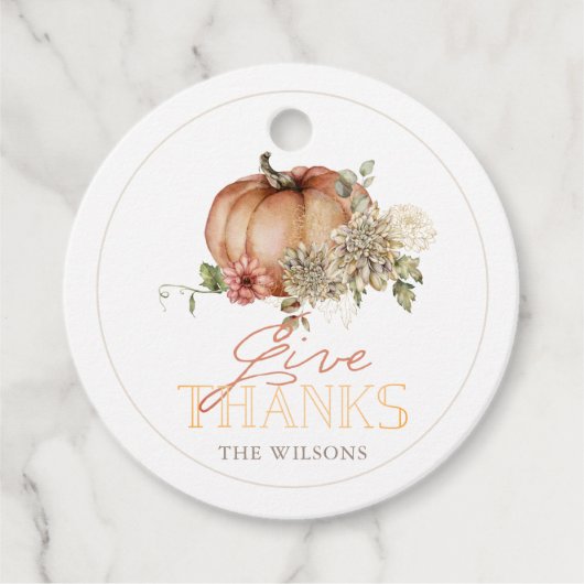 与え感謝していパンプキン&ホワイトダリア感謝祭 フェイバータグ (正面)