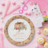 与え感謝していパンプキン&ホワイトダリア感謝祭 ペーパープレート (パーティー)