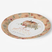 与え感謝していパンプキン&ホワイトダリア感謝祭 ペーパープレート (アングル)