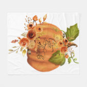 与え感謝していフローラクラシックパンプキン フリースブランケット (正面(横))