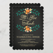 与え感謝していフローラ感謝祭ディナーパーティー 招待状 (正面/裏面)