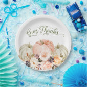 与え感謝していプレートのフローラ ペーパープレート (パーティー)