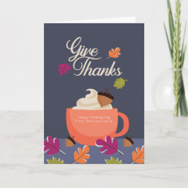 与え感謝していホットドリンク感謝祭紅葉 カード
