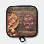 与え感謝していポット 鍋敷き (正面)