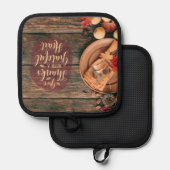 与え感謝していポット 鍋敷き (正面/裏面)