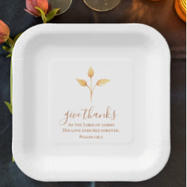 与え感謝していミニマル水彩感謝祭 ペーパープレート