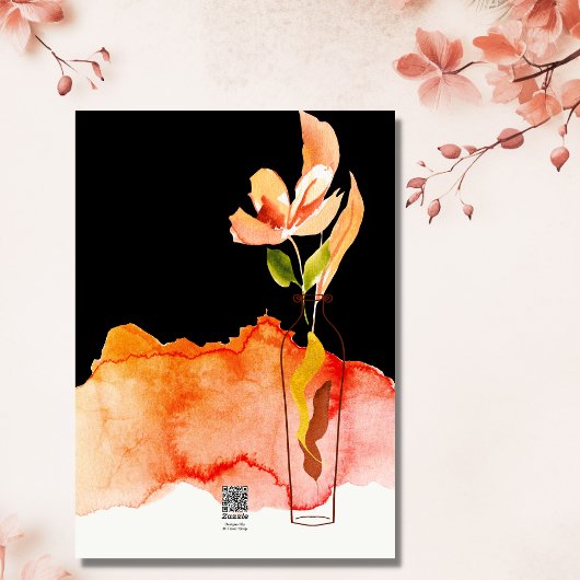 与え感謝していモダン – 花と花瓶の感謝祭 シーズンカード