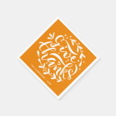 与え感謝していリース感謝祭レタリングオレンジ スタンダードカクテルナプキン (角)