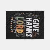 与え感謝してい主に感謝の秋のクリスティア フリースブランケット (正面(横))