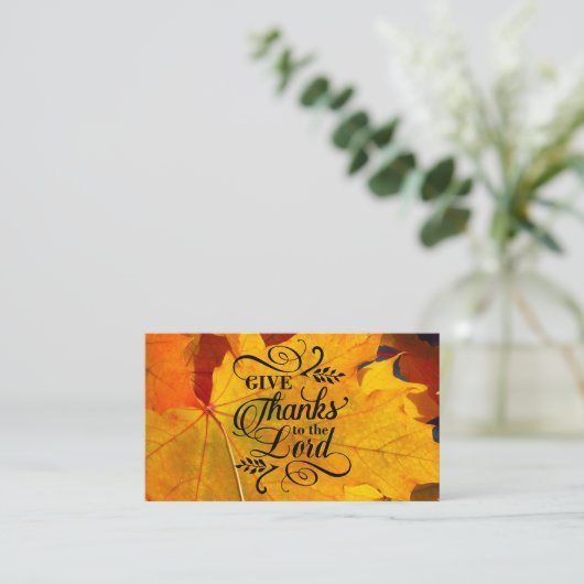 与え感謝してい主に美しい紅葉 名刺 (スタンド正面)