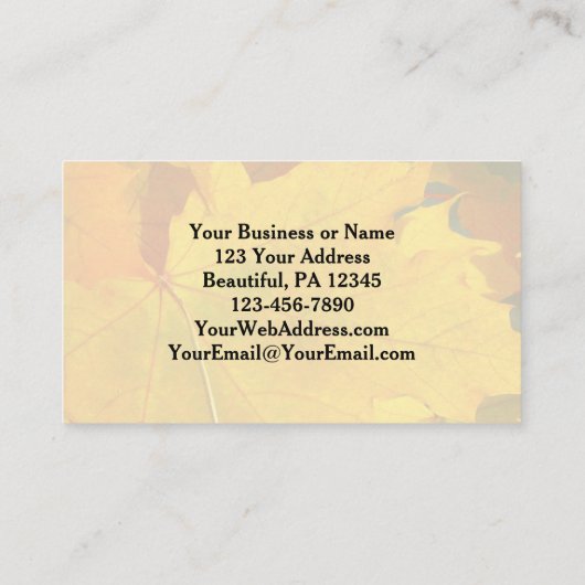 与え感謝してい主に美しい紅葉 名刺 (裏面)