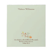 与え感謝してい主に | クリスチャンパーソナライズされた ノートパッド (正面)