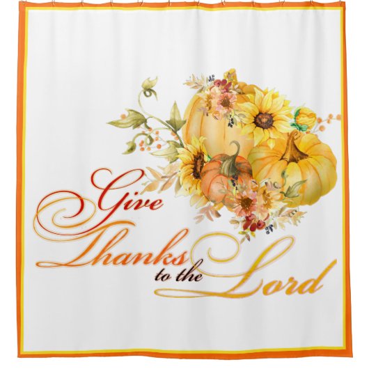 与え感謝してい主に シャワーカーテン (正面)