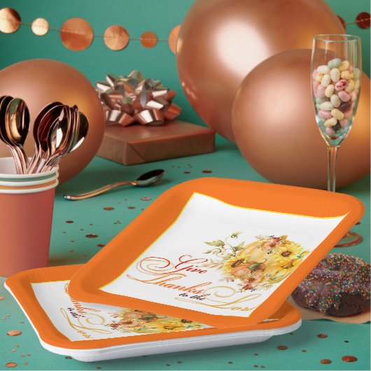 与え感謝してい主に ペーパープレート (複数)