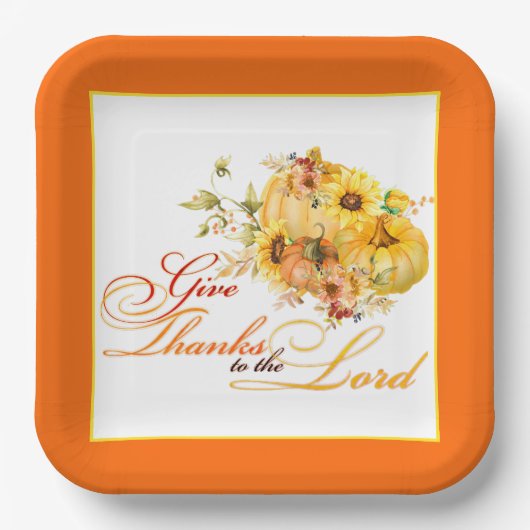 与え感謝してい主に ペーパープレート (正面)