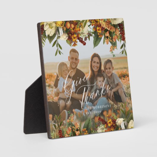 与え感謝してい家族モダン写真 フォトプラーク (正面)