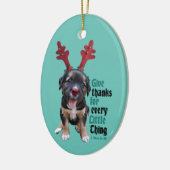 与え感謝してい小さなものすべて セラミックオーナメント (左)