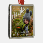 与え感謝してい恵みベビー メタルオーナメント (右)