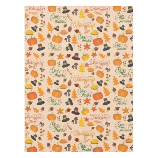 与え感謝してい感謝型 テーブルクロス (正面)