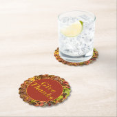 与え感謝してい感謝祭のフローラ葉を与える ペーパーコースター (インサイチュ)