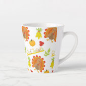 与え感謝してい感謝祭の七面鳥とカボチャ カフェラテマグ (右)