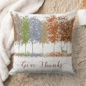 与え感謝してい感謝祭の木とシカ クッション (ブランケット)