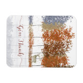 与え感謝してい感謝祭の木とシカ マグネット (横)