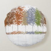 与え感謝してい感謝祭の木とシカ ラウンドクッション (裏面)