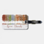 与え感謝してい感謝祭の木とシカ ラゲッジタグ (裏面横)