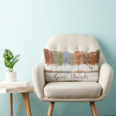 与え感謝してい感謝祭の木とシカ ランバークッション (椅子)